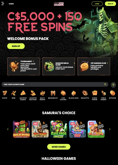 Samurai warrior entrance portal Spin Samurai